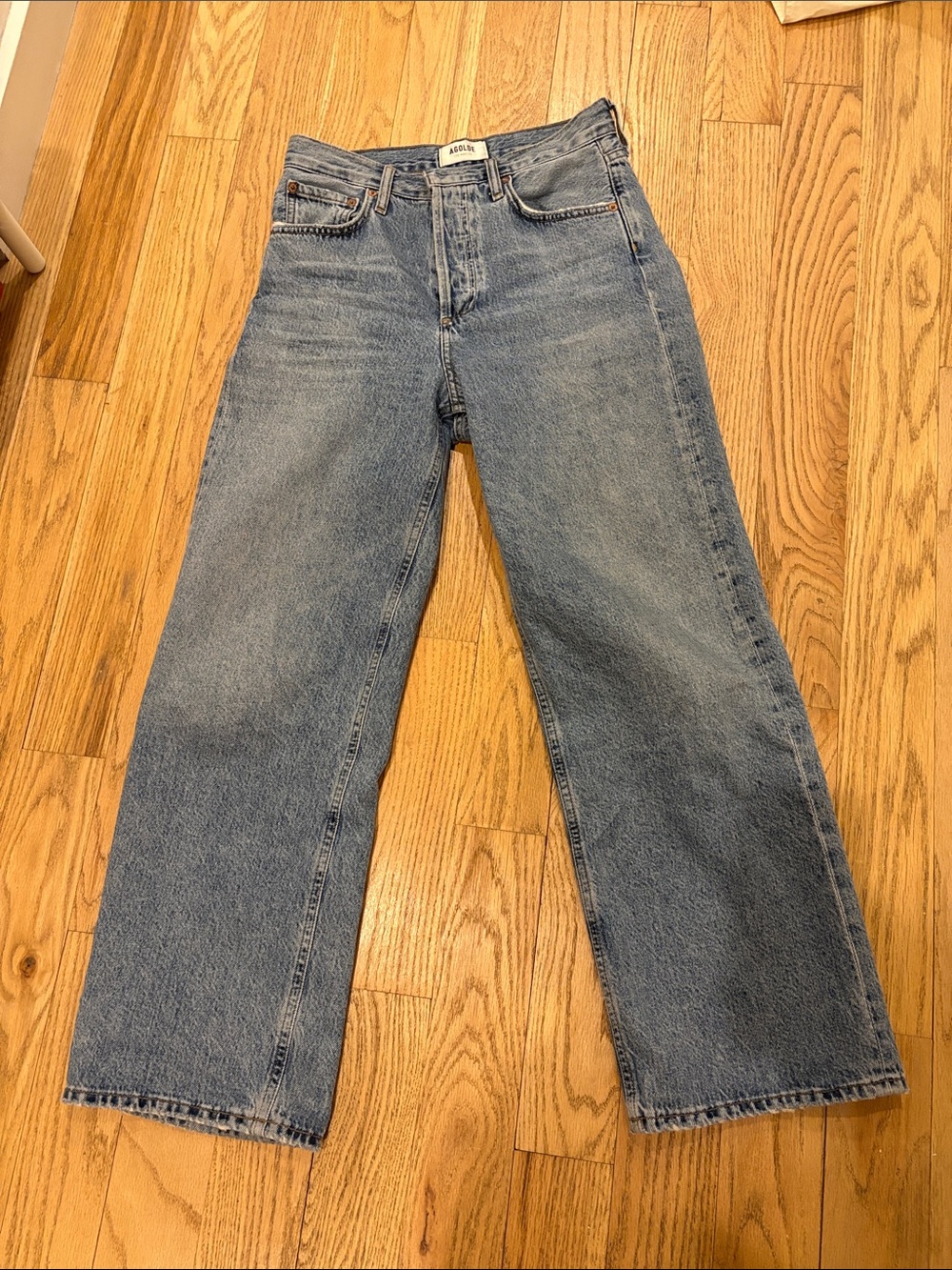 Agolde Ren Light Blue Wide Straight Jeans